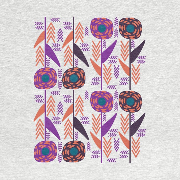 Purple Flowers and Arrows by CocoDes